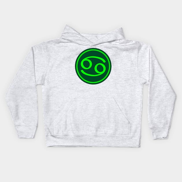 Cool Green Cancer Symbol Kids Hoodie by MysticZodiac